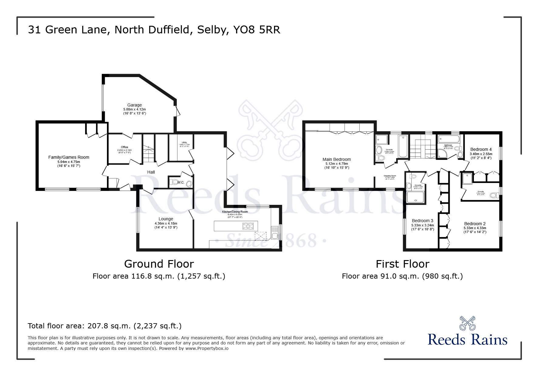 Floorplan of 4 bedroom Detached House for sale, Green Lane, North Duffield, Selby, YO8