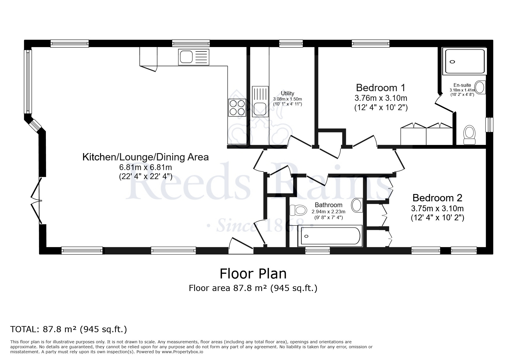 Floorplan of 2 bedroom Detached Property for sale, York Road, Escrick, North Yorkshire, YO19