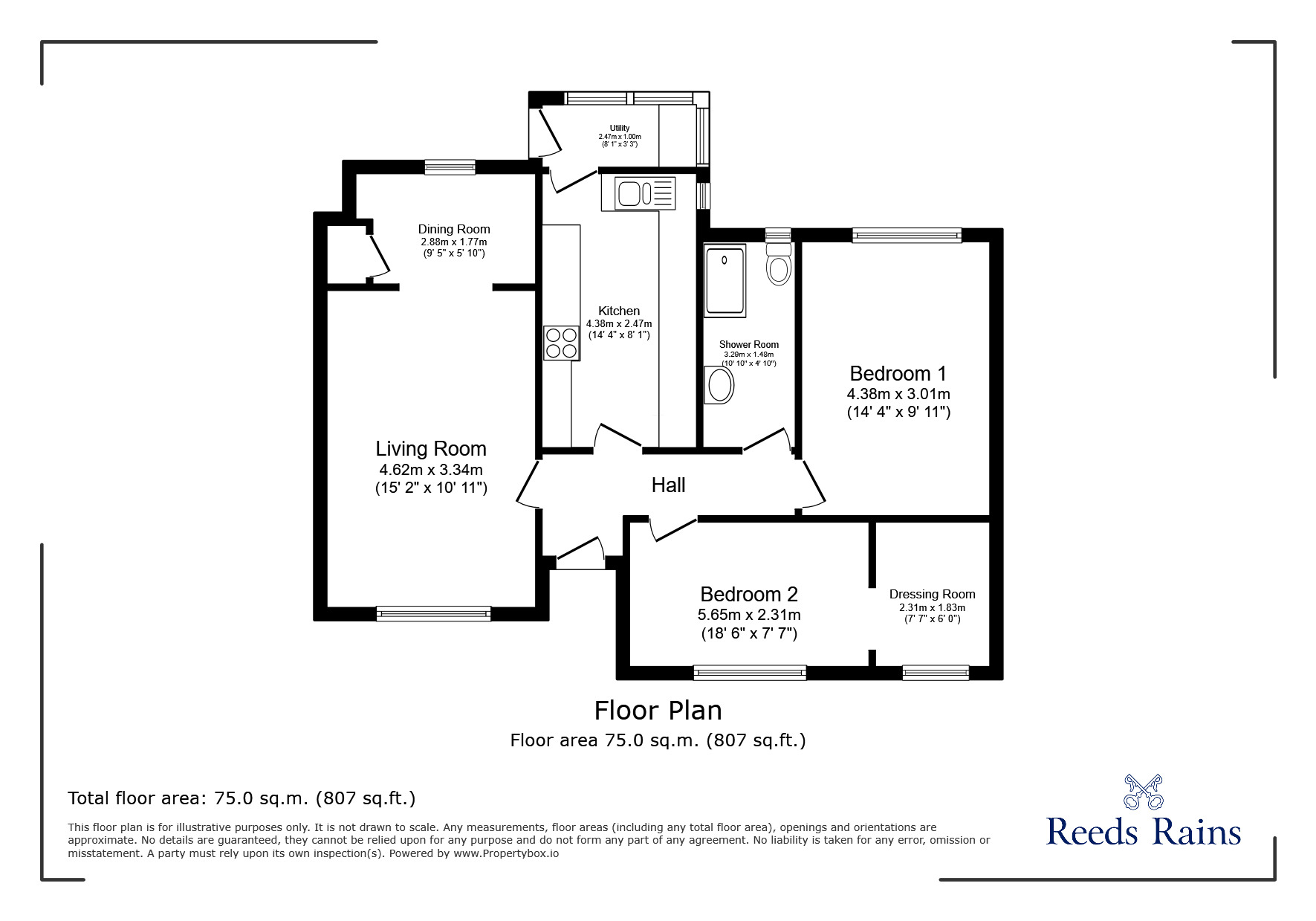 Floorplan of 3 bedroom Semi Detached Bungalow for sale, Tune Street, Osgodby, North Yorkshire, YO8
