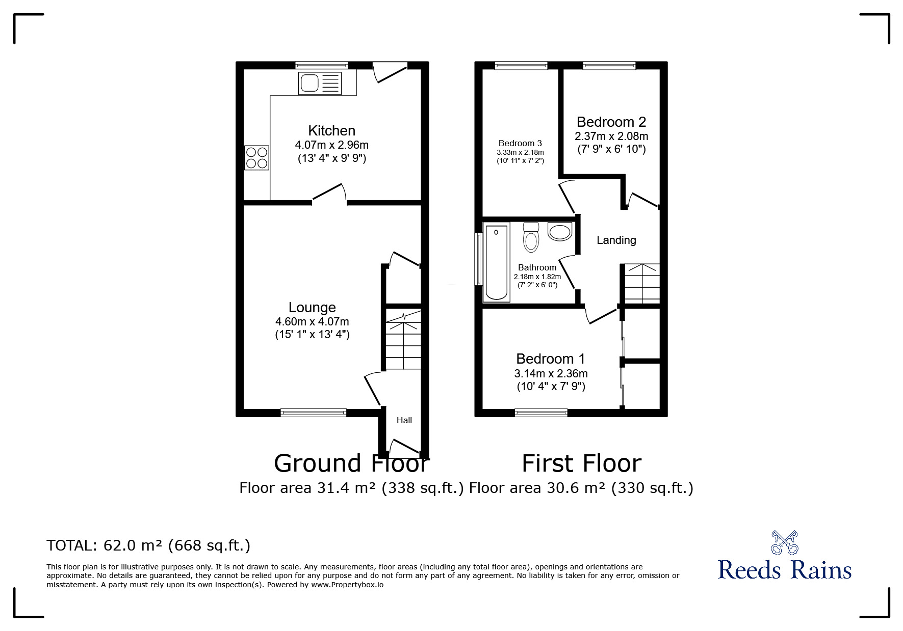 Floorplan of 3 bedroom Semi Detached House to rent, Manor Close, Hemingbrough, North Yorkshire, YO8
