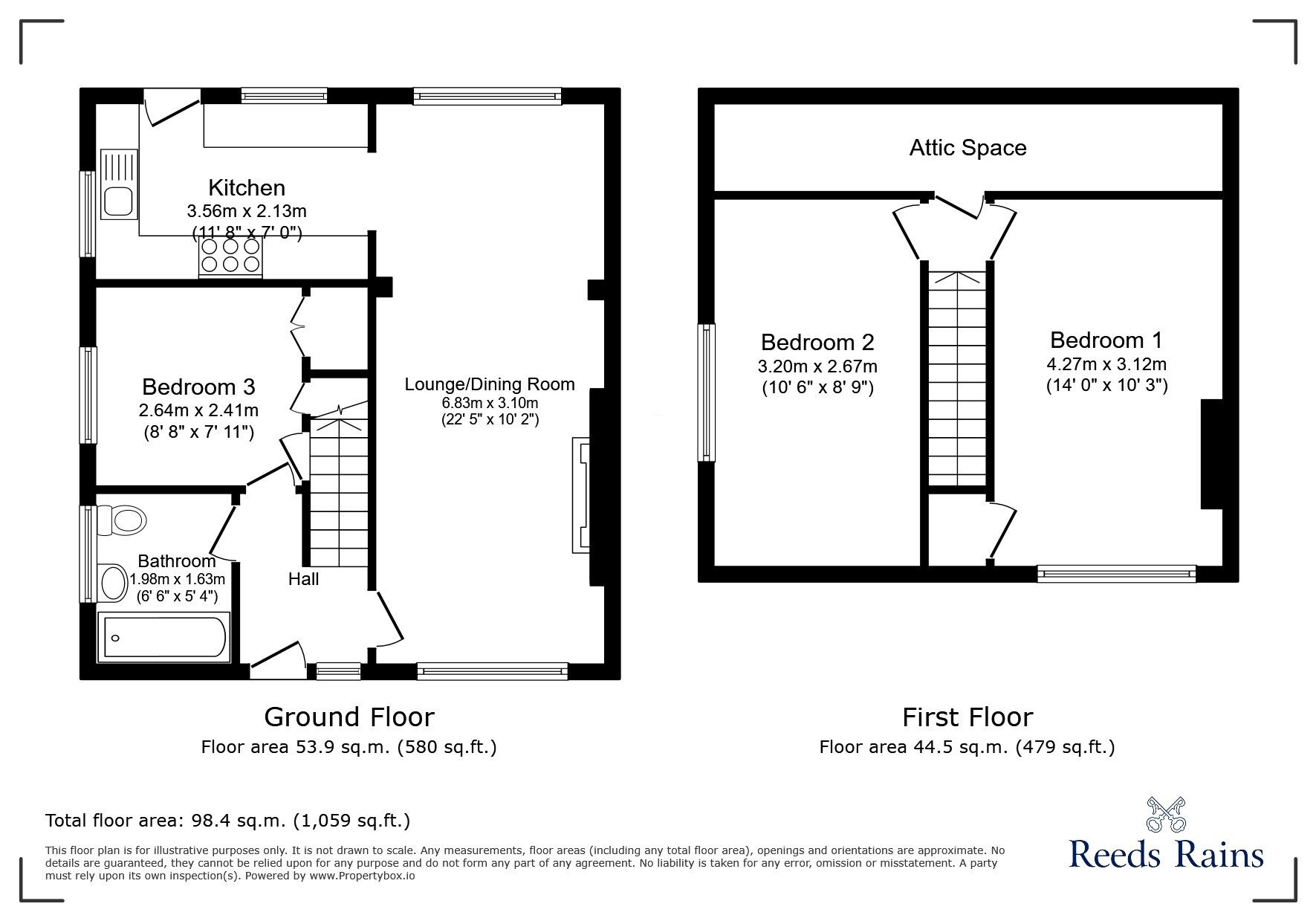 Floorplan of 3 bedroom Semi Detached Bungalow for sale, Greenfield Drive, Brayton, North Yorkshire, YO8
