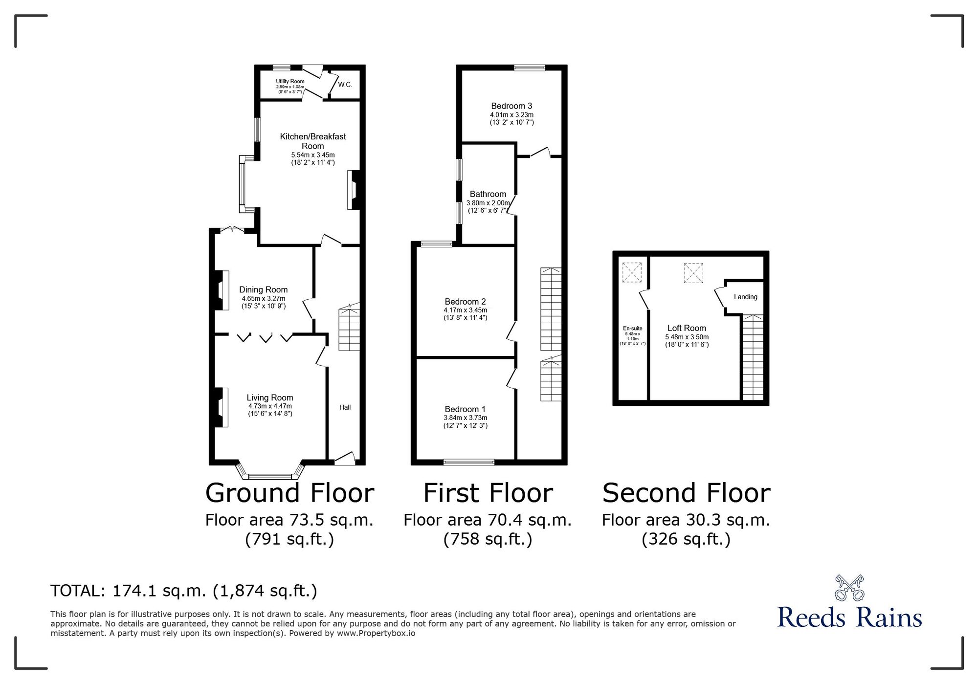 Floorplan of 4 bedroom Mid Terrace House for sale, Armoury Road, Selby, North Yorkshire, YO8