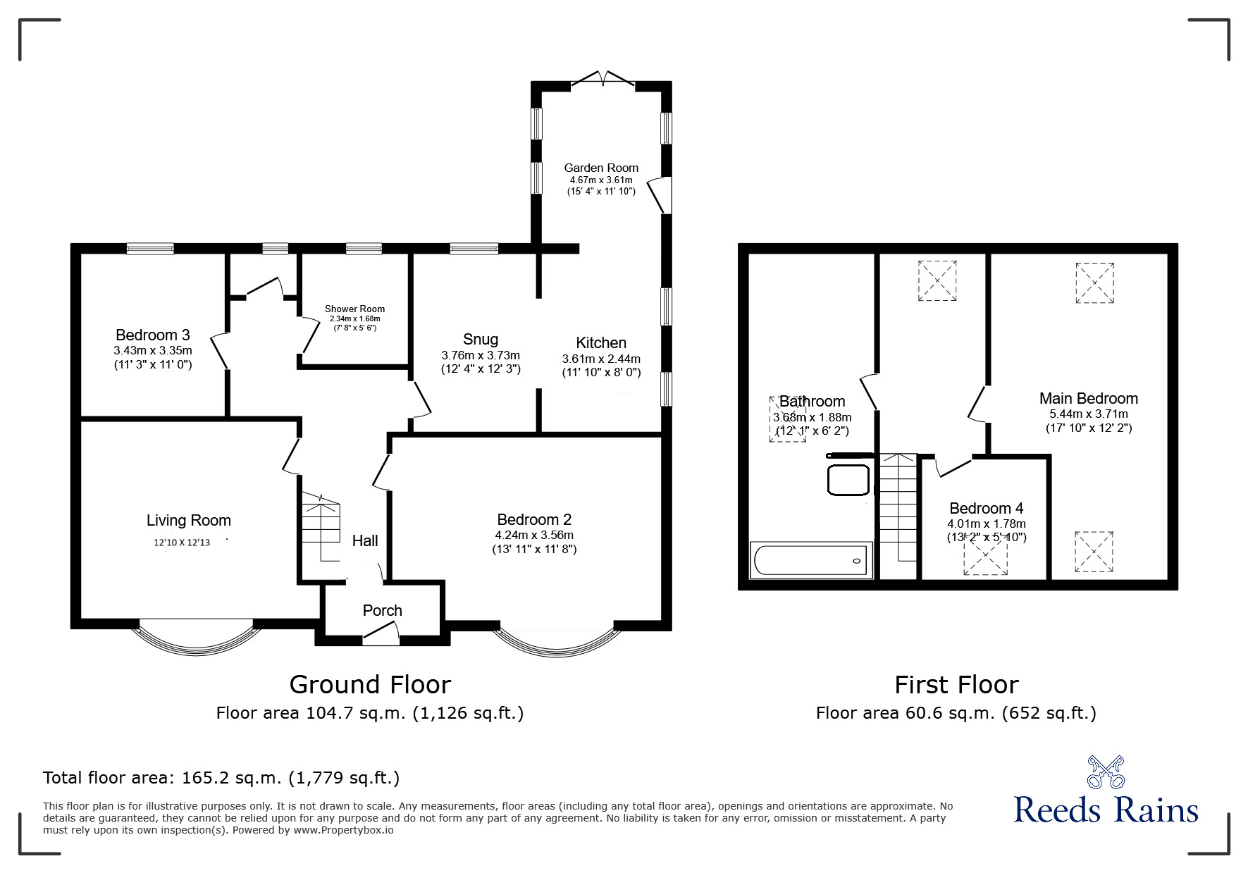 Floorplan of 4 bedroom Detached Bungalow for sale, Cross Hills Lane, Selby, North Yorkshire, YO8