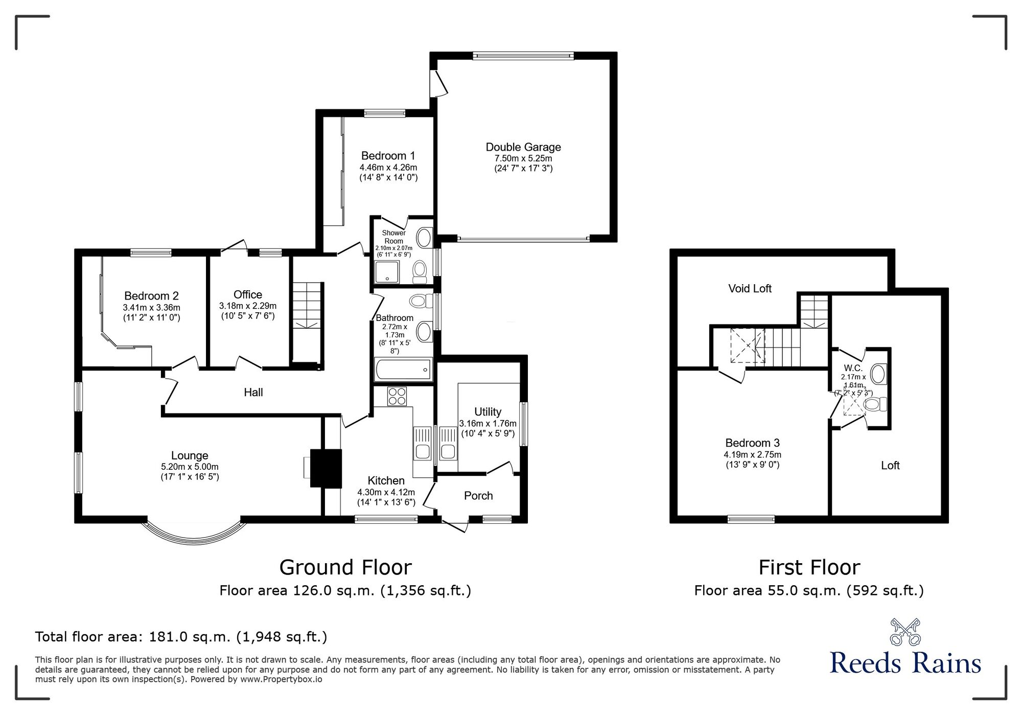 Floorplan of 3 bedroom Detached Bungalow for sale, Chapel Street, Hillam, North Yorkshire, LS25