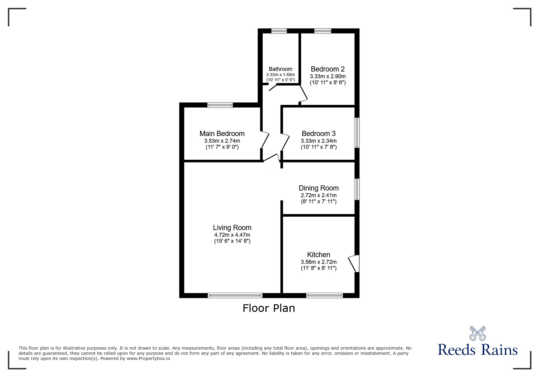 Floorplan of 3 bedroom Semi Detached Bungalow for sale, Westbourne Road, Selby, North Yorkshire, YO8