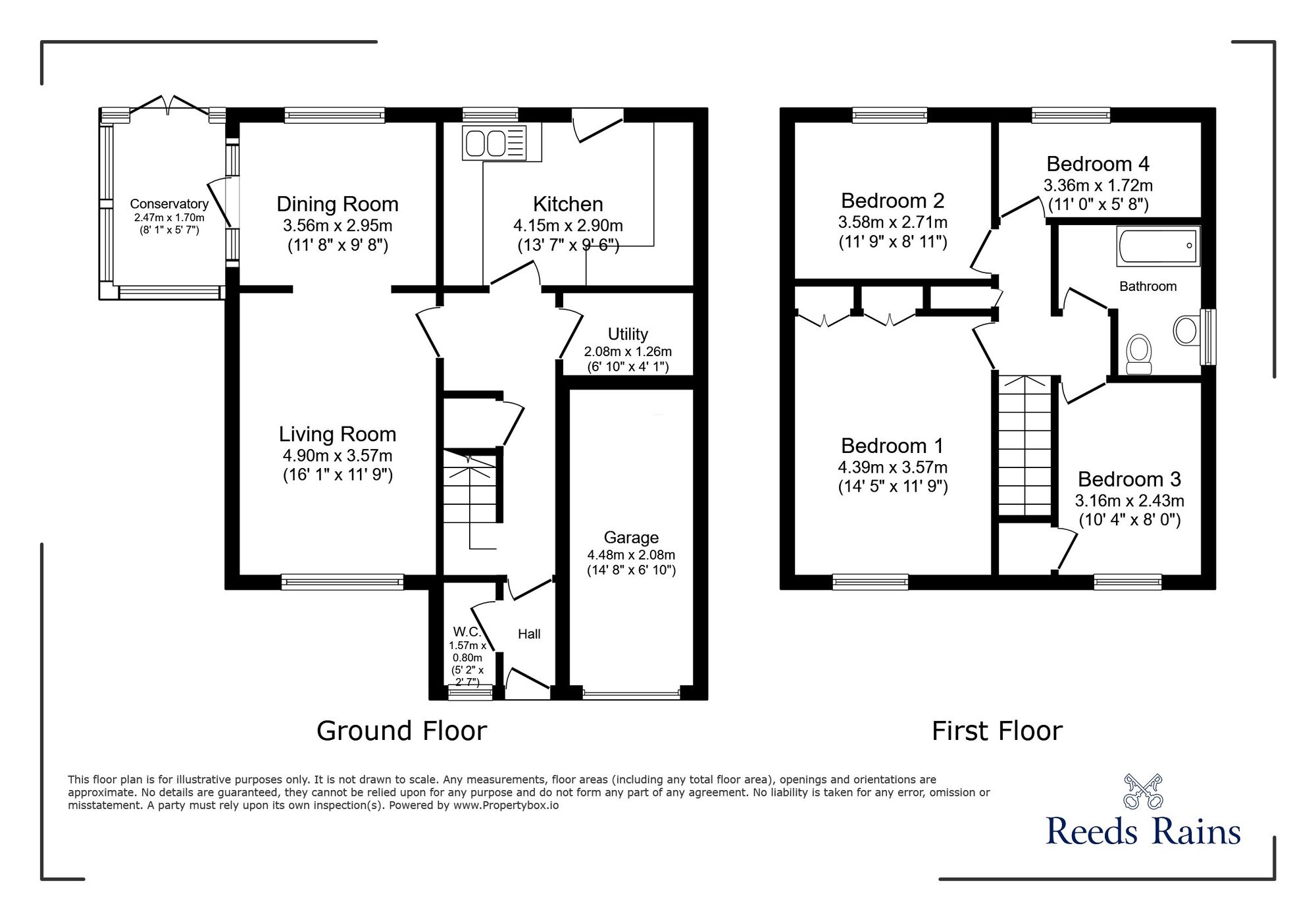 Floorplan of 4 bedroom Detached House for sale, Athelstans Court, Sherburn in Elmet, North Yorkshire, LS25