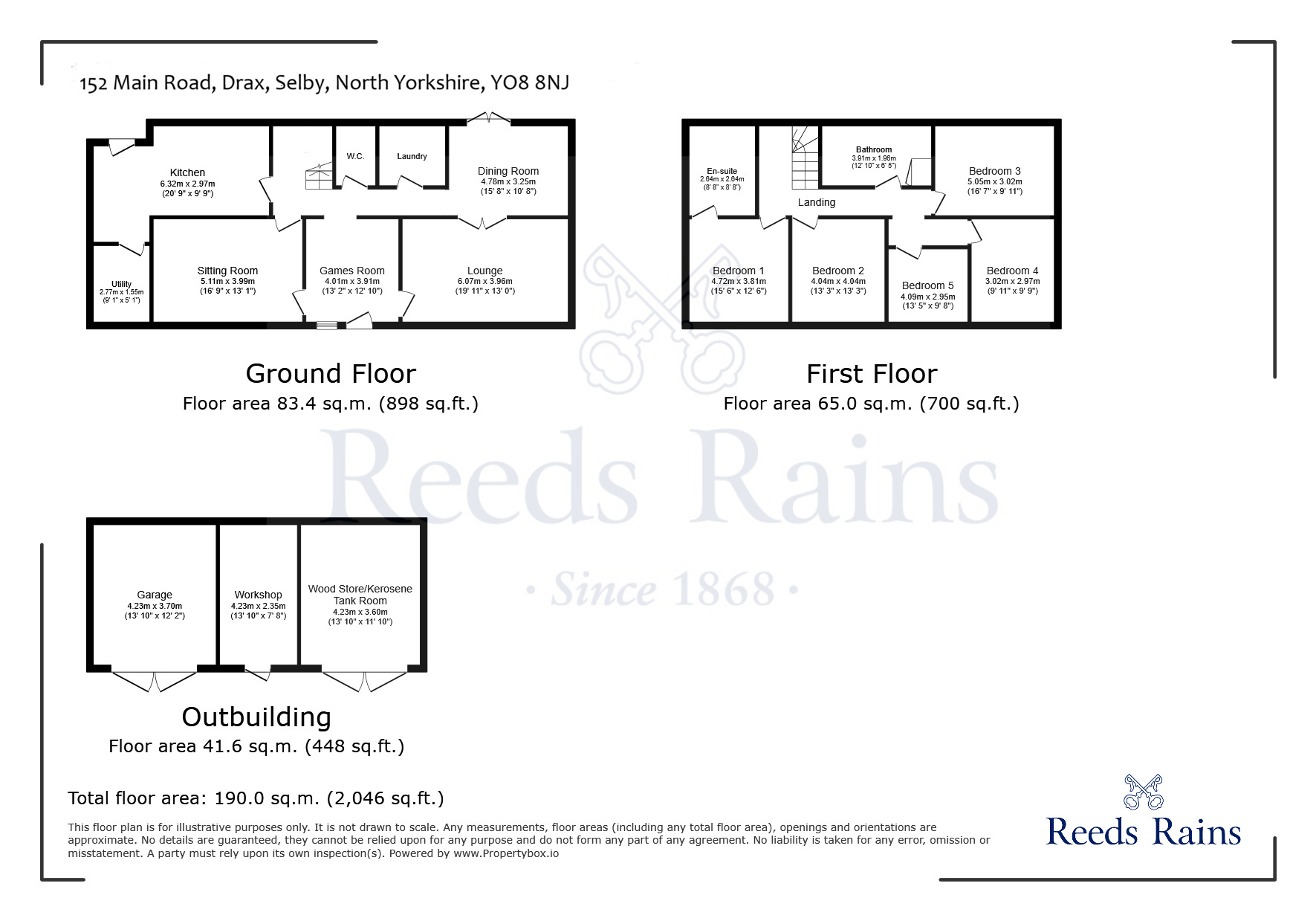 Floorplan of 5 bedroom Detached House for sale, Main Road, Drax, North Yorkshire, YO8
