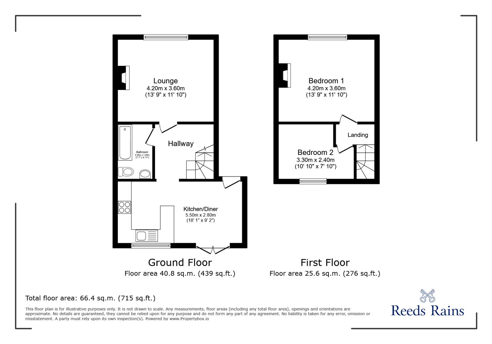 Floorplan of 2 bedroom End Terrace House for sale, Church Lane, Carlton, North Yorkshire, DN14