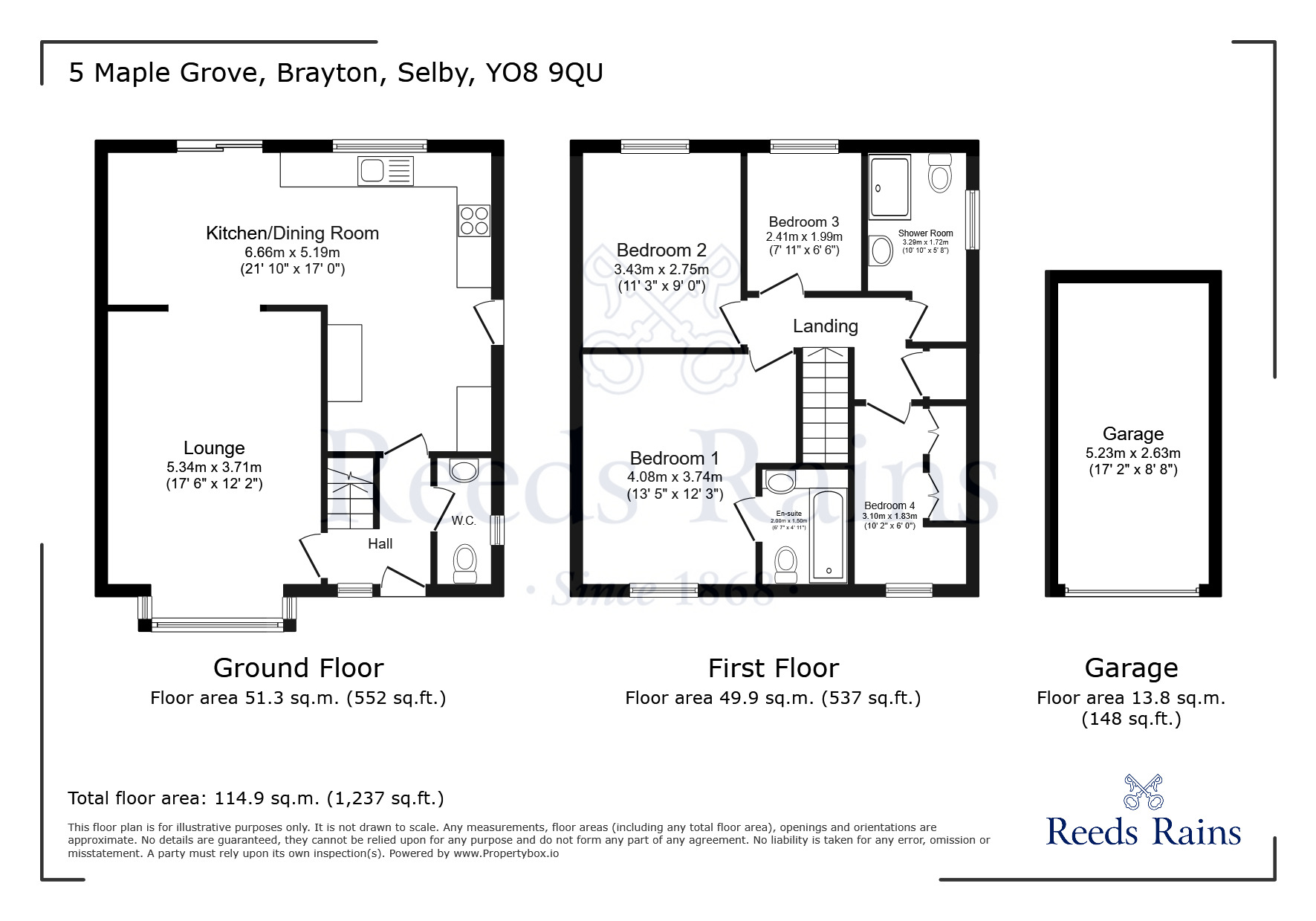 Floorplan of 4 bedroom Detached House for sale, Maple Grove, Brayton, North Yorkshire, YO8