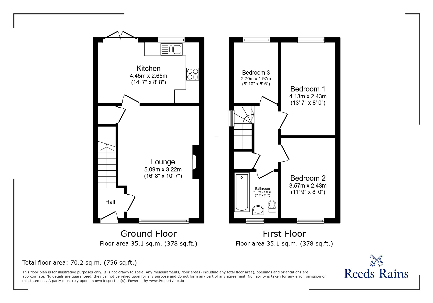 Floorplan of 3 bedroom Semi Detached House for sale, Peartree Close, Barlby, North Yorkshire, YO8