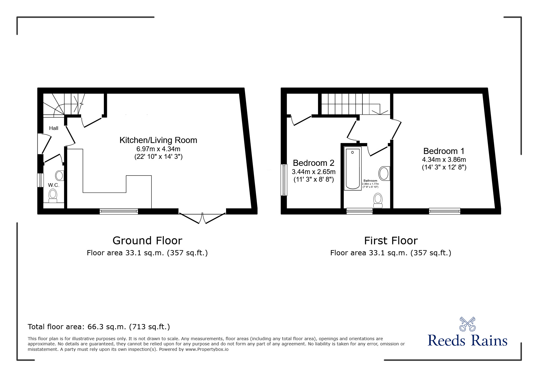 Floorplan of 2 bedroom Semi Detached House for sale, Milton Place, Selby, North Yorkshire, YO8