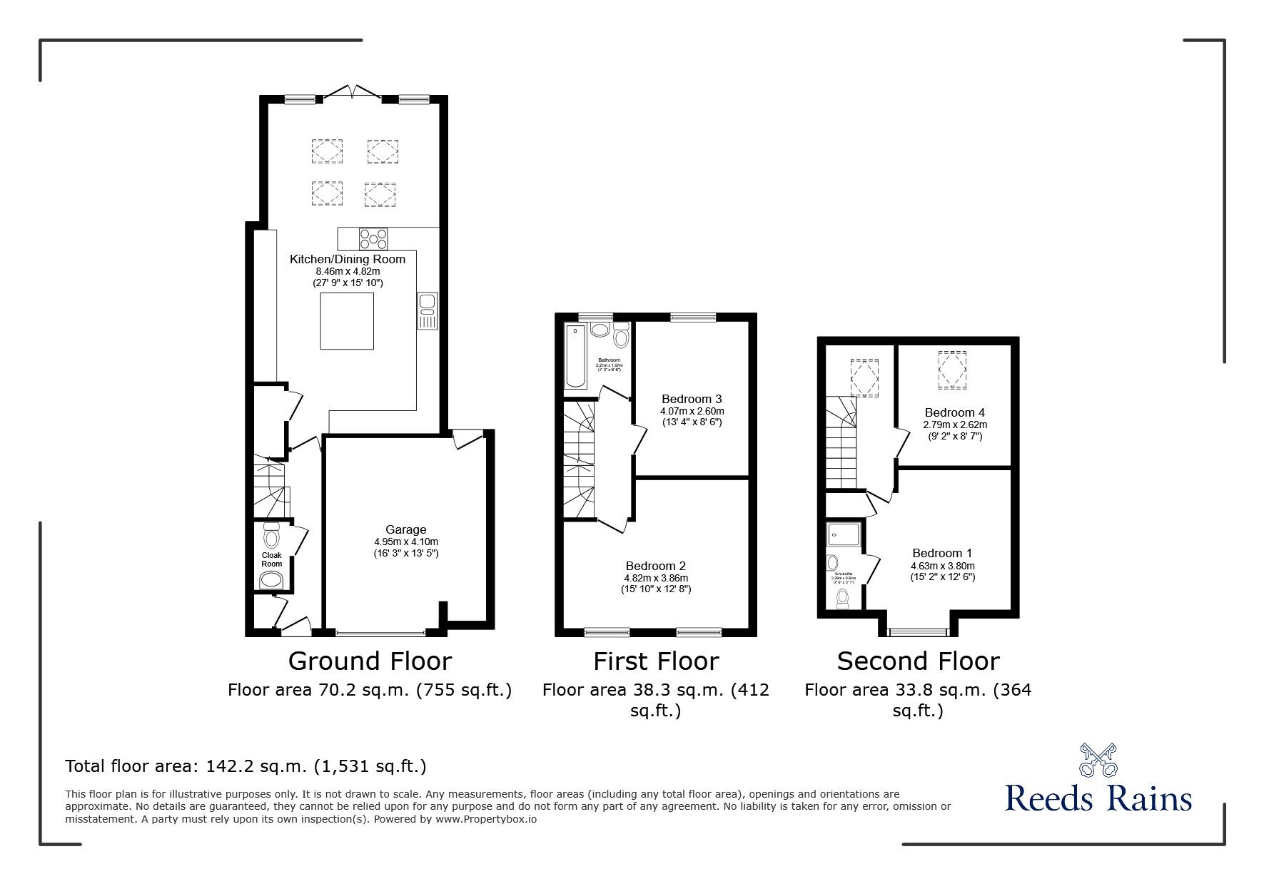 Floorplan of 4 bedroom Semi Detached House for sale, Whitley Farm Close, Whitley, North Yorkshire, DN14