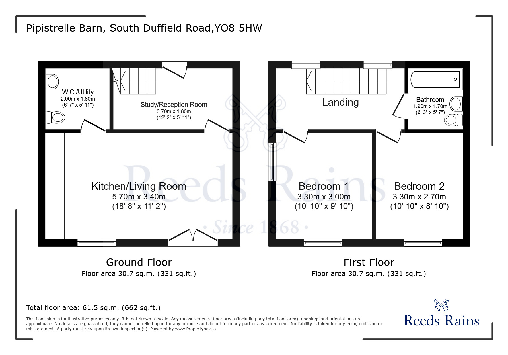 Floorplan of 2 bedroom End Terrace House for sale, South Duffield Road, Osgodby, North Yorkshire, YO8