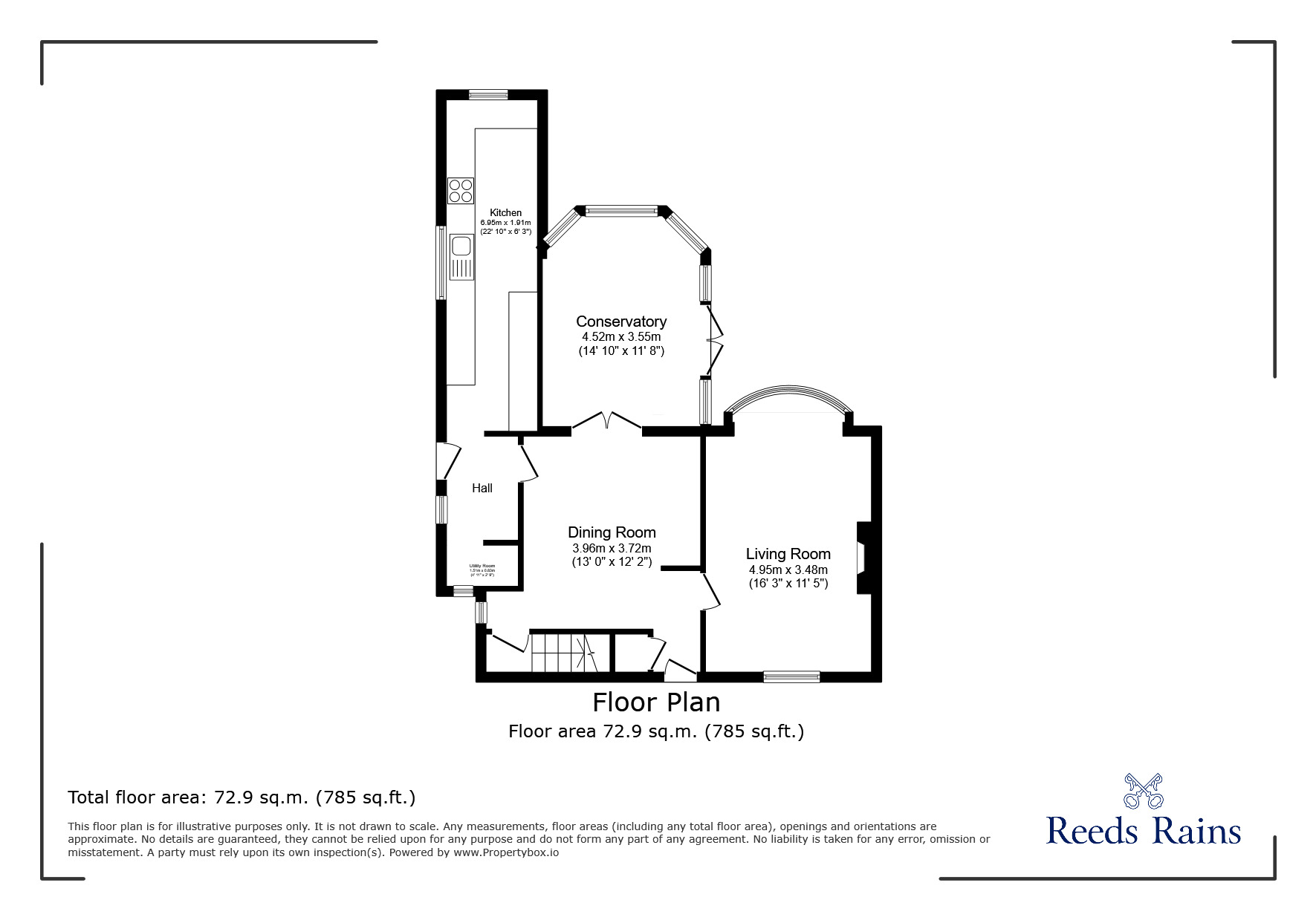 Floorplan of 3 bedroom Semi Detached House for sale, Gravelhill Lane, Whitley, North Yorkshire, DN14
