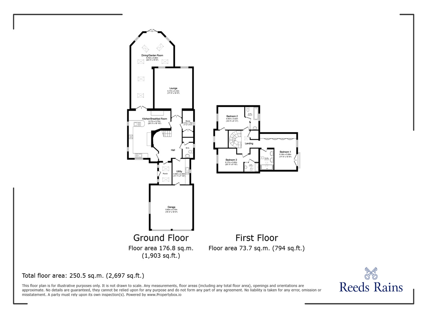 Floorplan of 3 bedroom Detached House for sale, York Road, Cliffe, North Yorkshire, YO8