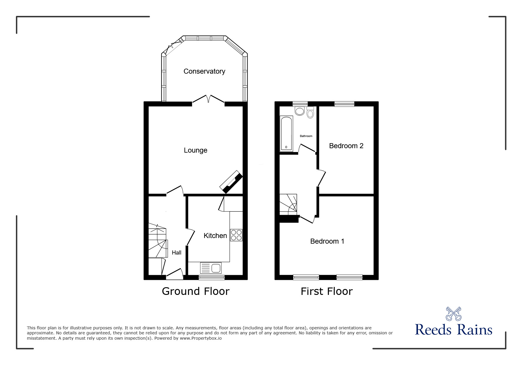Floorplan of 2 bedroom End Terrace House to rent, Chestnut Road, Cawood, North Yorkshire, YO8
