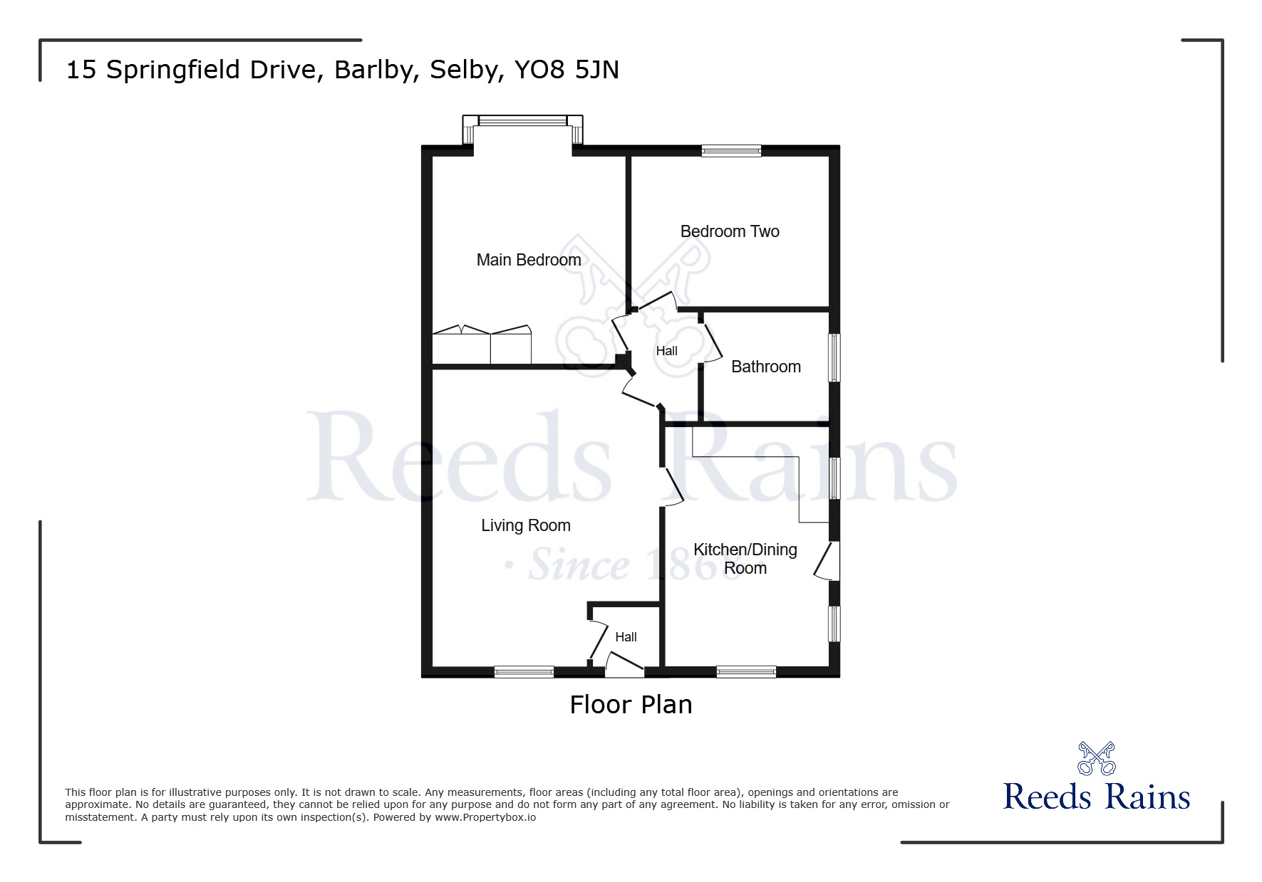 Floorplan of 2 bedroom Detached Bungalow for sale, Springfield Drive, Barlby, North Yorkshire, YO8