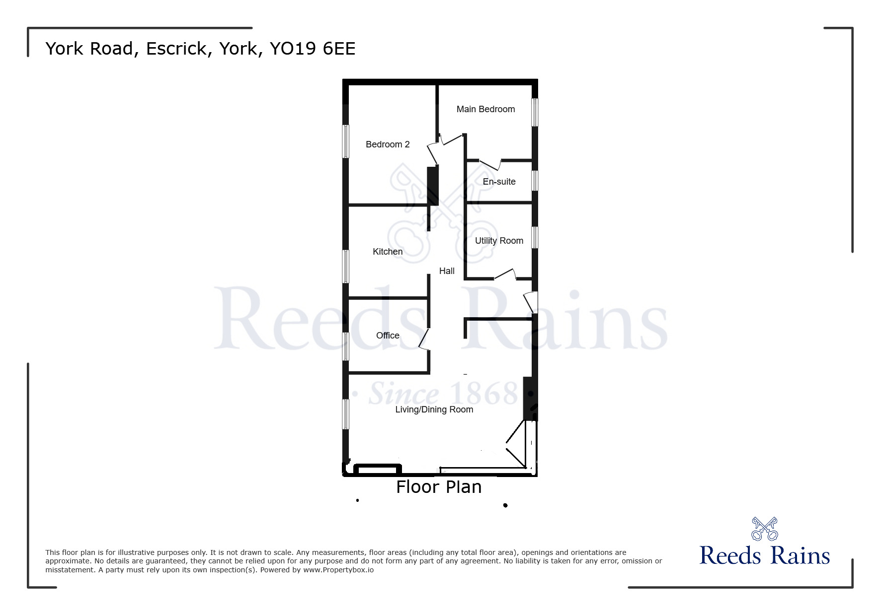 Floorplan of 2 bedroom Detached Property for sale, York Road, Escrick, North Yorkshire, YO19