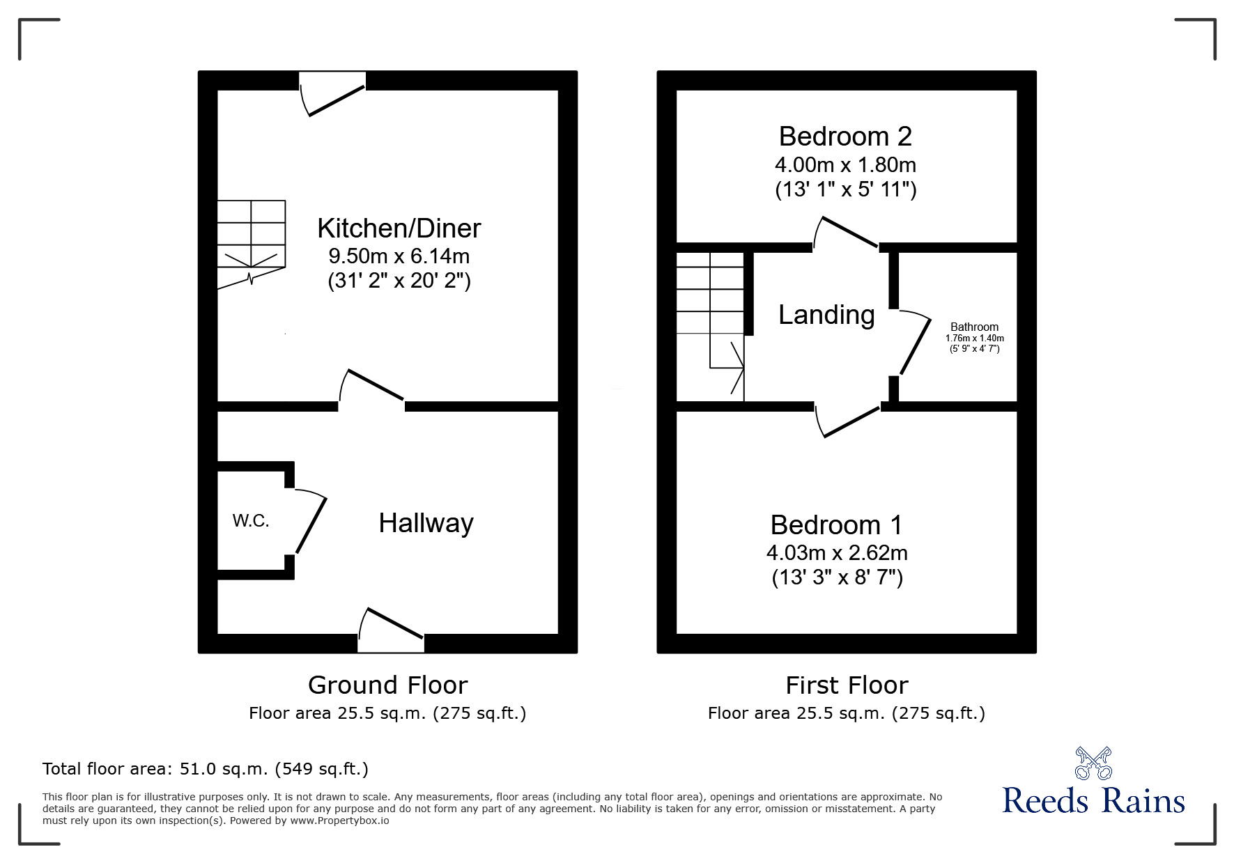 Floorplan of 2 bedroom End Terrace House to rent, Watson Drive, Scartho Top, Lincolnshire, DN33