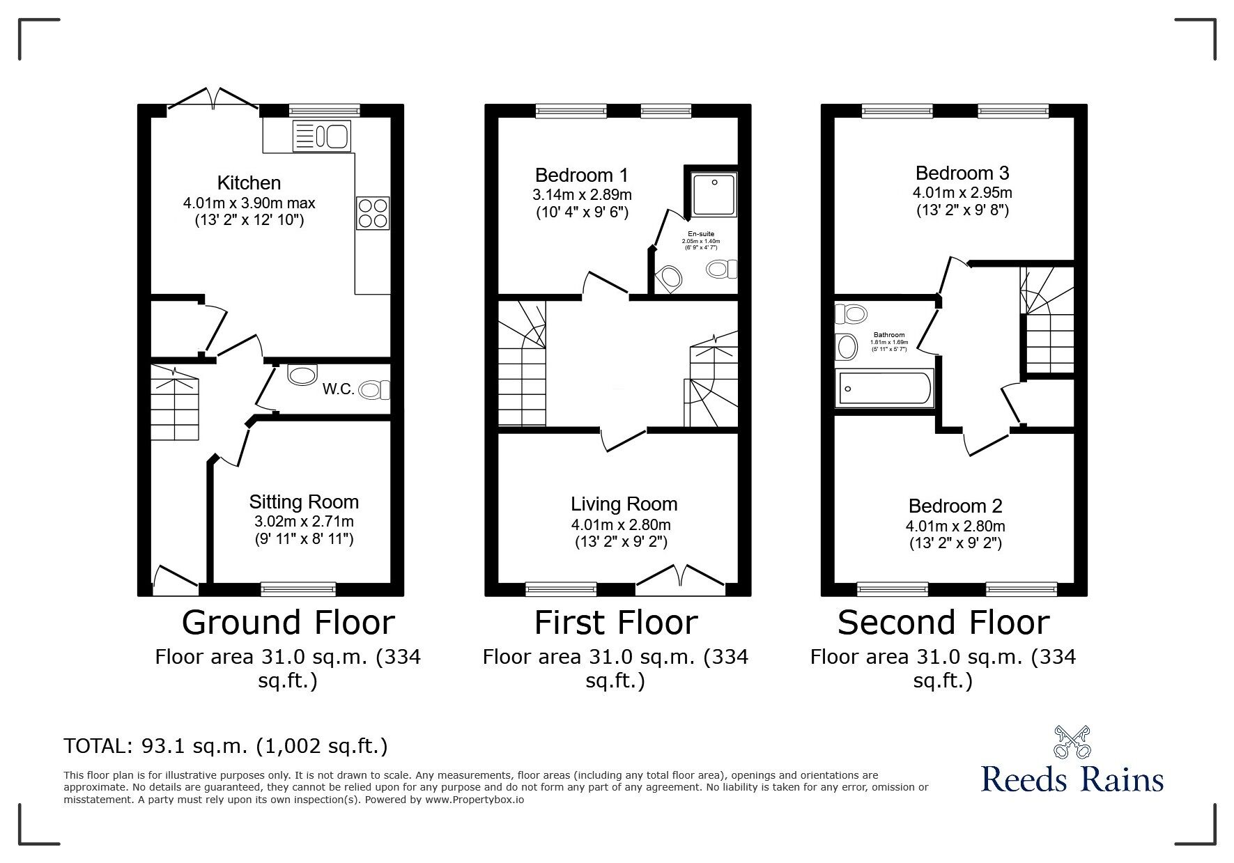Floorplan of 3 bedroom End Terrace House for sale, Palm House Drive, Selby, North Yorkshire, YO8