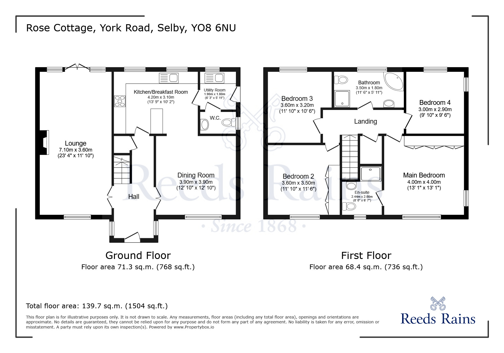 Floorplan of 4 bedroom Detached House for sale, York Road, Cliffe, North Yorkshire, YO8