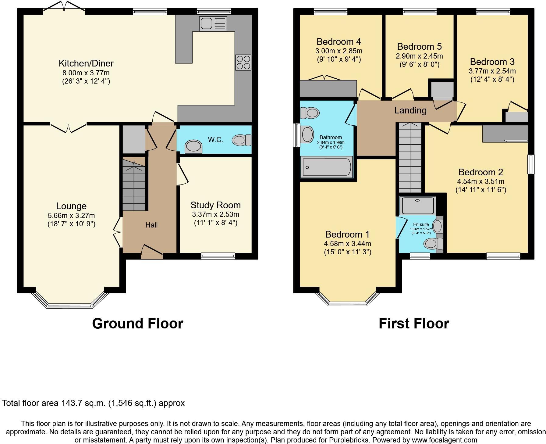 Floorplan of 5 bedroom Detached House for sale, Holme View, Selby, North Yorkshire, YO8