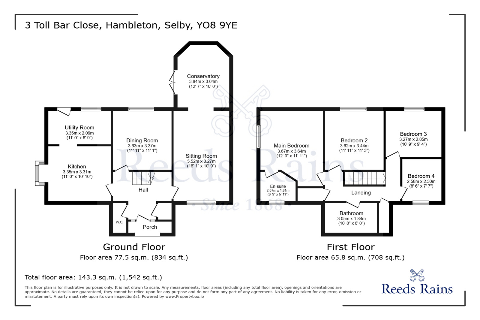 Floorplan of 4 bedroom Detached House for sale, Toll Bar Close, Hambleton, North Yorkshire, YO8