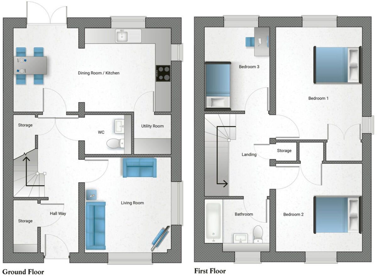 Floorplan of 3 bedroom End Terrace House for sale, Mill Way, Selby, North Yorkshire, YO8