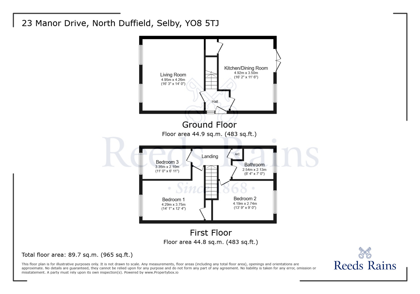 Floorplan of 3 bedroom Semi Detached House for sale, Manor Drive, North Duffield, North Yorkshire, YO8