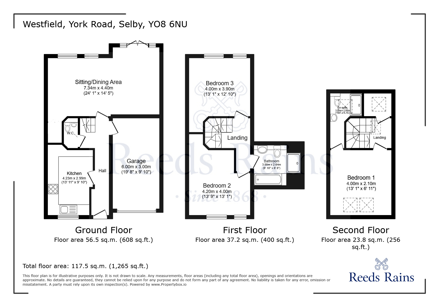 Floorplan of 3 bedroom Semi Detached House for sale, Cliffe, Selby, North Yorkshire, YO8