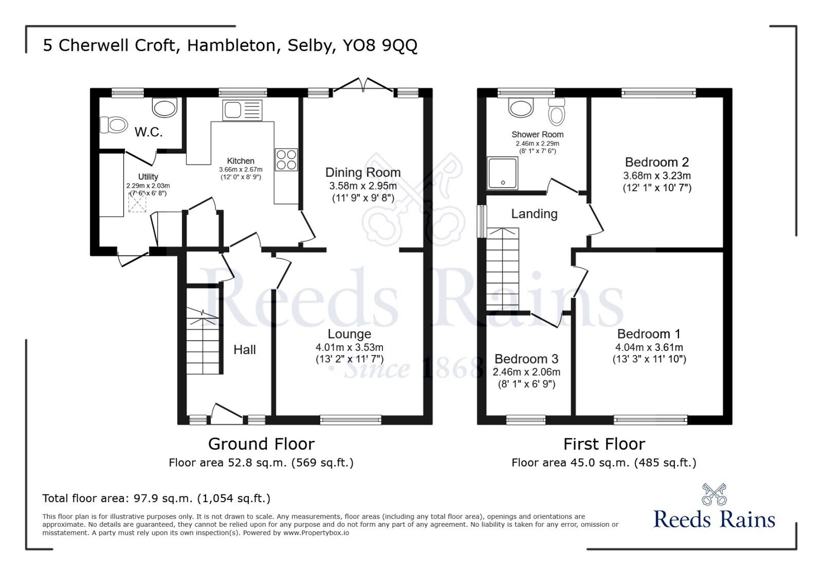 Floorplan of 3 bedroom Detached House for sale, Cherwell Croft, Hambleton, North Yorkshire, YO8