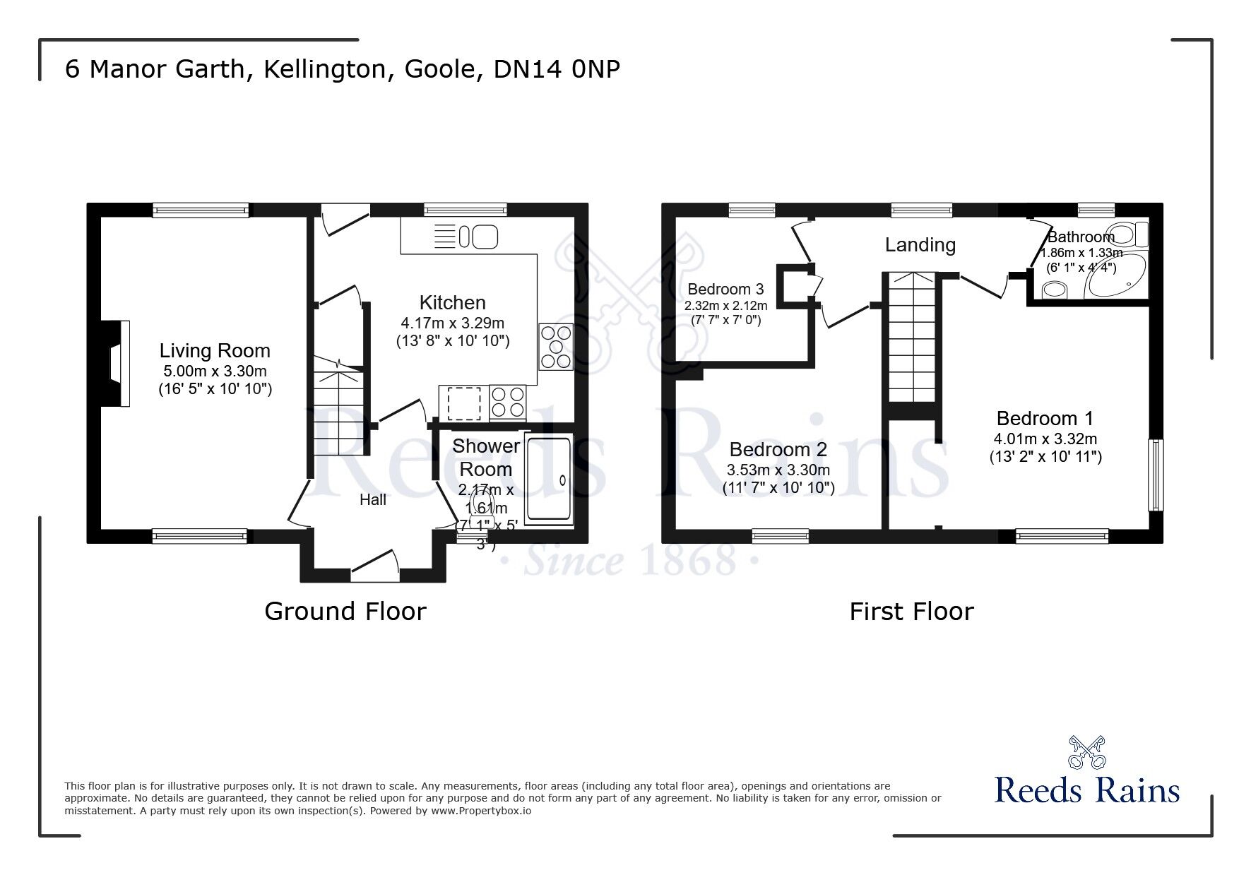 Floorplan of 3 bedroom Semi Detached House for sale, Manor Garth, Kellington, North Yorkshire, DN14