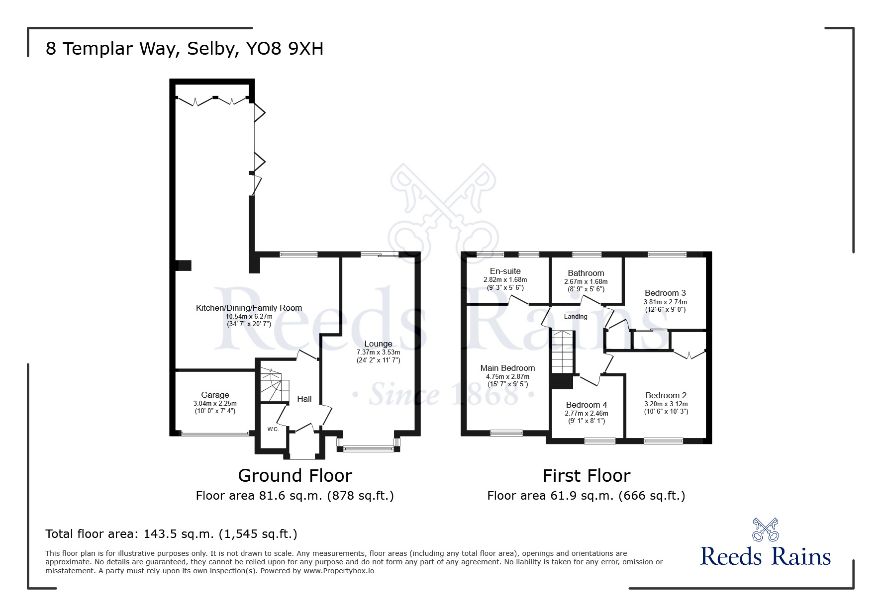 Floorplan of 4 bedroom Detached House for sale, Templar Way, Selby, North Yorkshire, YO8