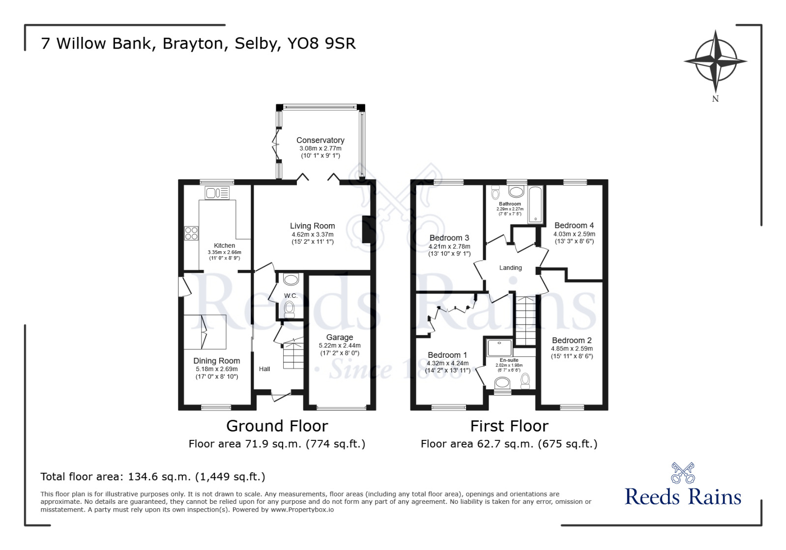 Floorplan of 4 bedroom Detached House for sale, Willow Bank, Brayton, North Yorkshire, YO8