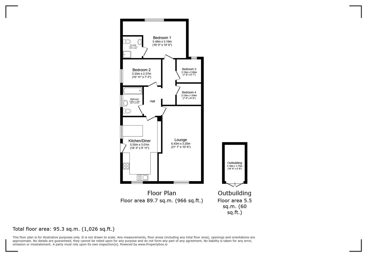 Floorplan of 4 bedroom Semi Detached Bungalow for sale, Linden Way, Thorpe Willoughby, North Yorkshire, YO8