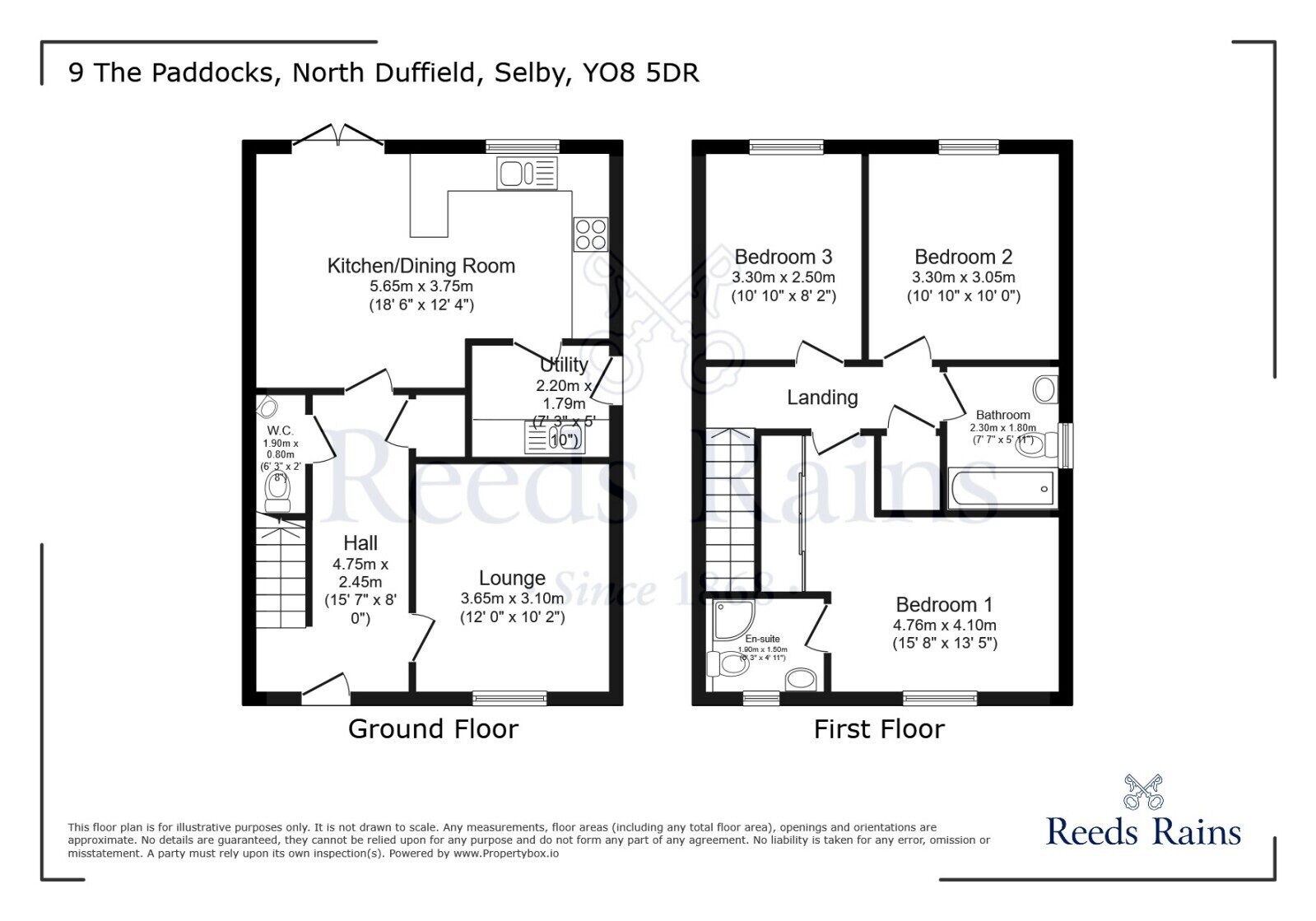 Floorplan of 3 bedroom Semi Detached House for sale, The Paddocks, North Duffield, North Yorkshire, YO8
