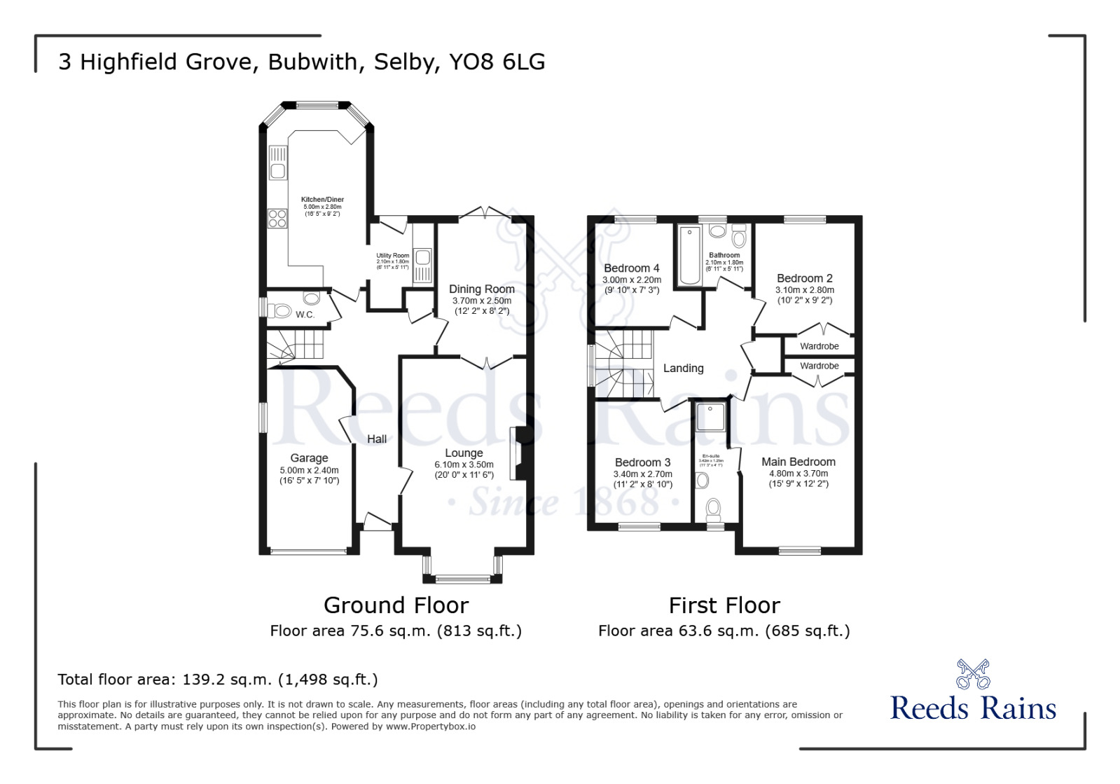 Floorplan of 4 bedroom Detached House for sale, Highfield Grove, Bubwith, East Riding of Yorkshi, YO8