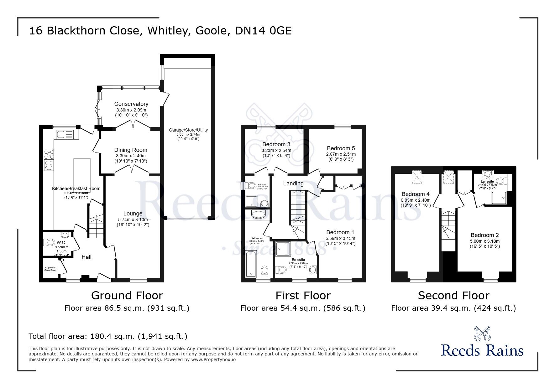Floorplan of 5 bedroom Detached House for sale, Blackthorn Close, Whitley, North Yorkshire, DN14