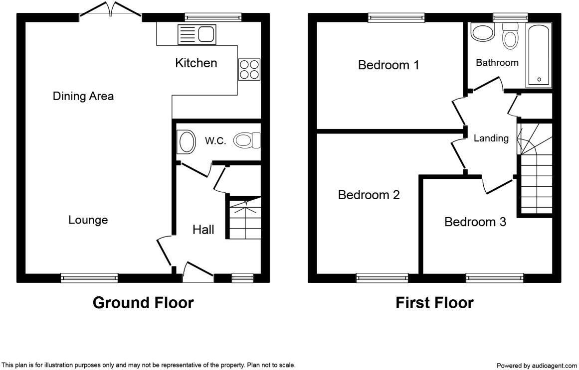 Floorplan of 3 bedroom Mid Terrace House to rent, Lady Smith Court, Selby, North Yorkshire, YO8
