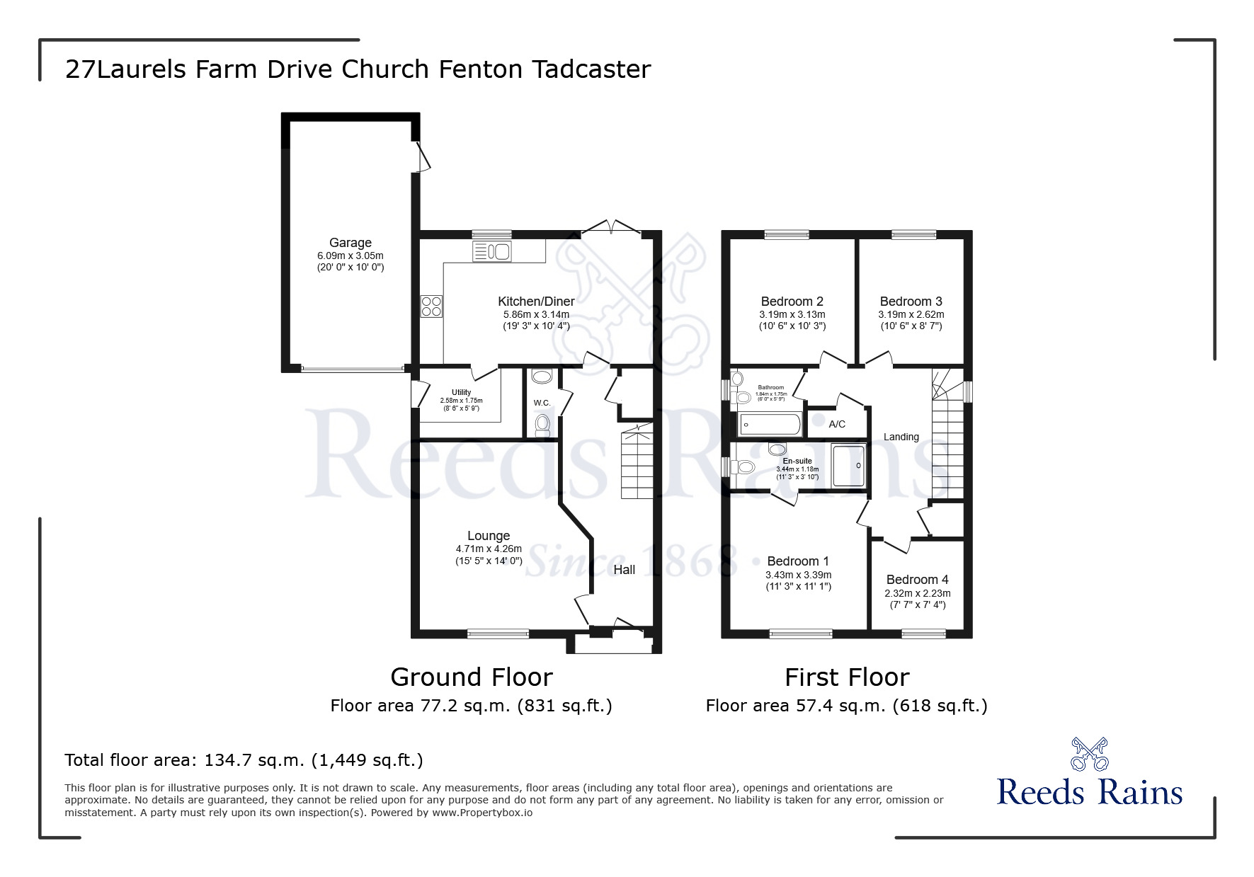 Floorplan of 4 bedroom Detached House for sale, Laurels Farm Drive, Church Fenton, North Yorkshire, LS24