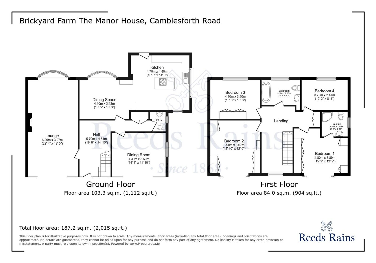 Floorplan of 4 bedroom Detached House for sale, Camblesforth Road, Selby, North Yorkshire, YO8