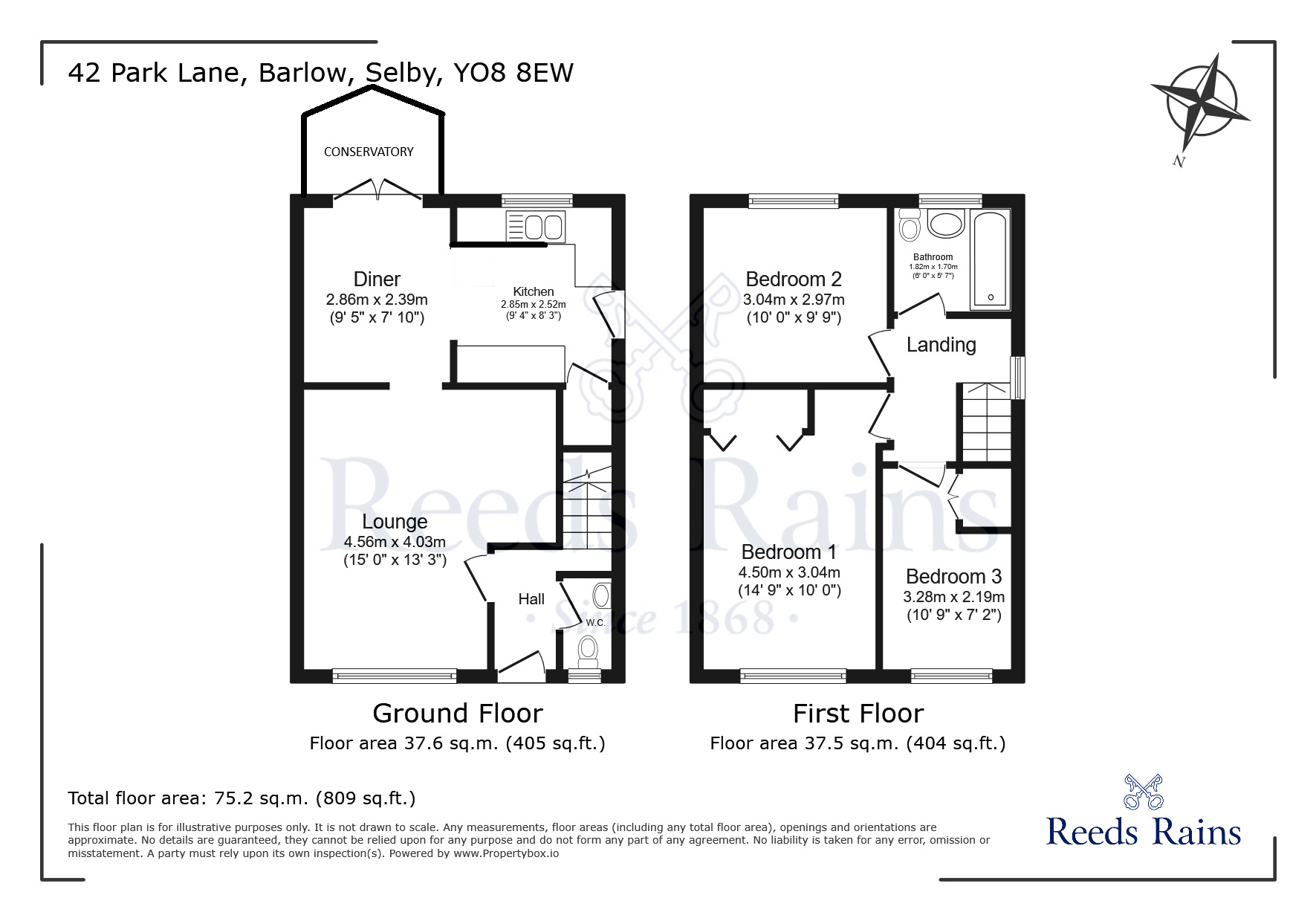 Floorplan of 3 bedroom Detached House for sale, Park Lane, Barlow, North Yorkshire, YO8