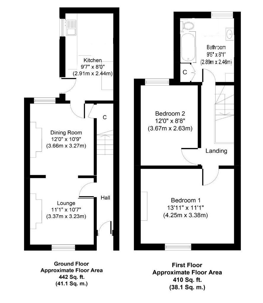 Floorplan of 2 bedroom Mid Terrace House for sale, Londesborough Street, Selby, North Yorkshire, YO8
