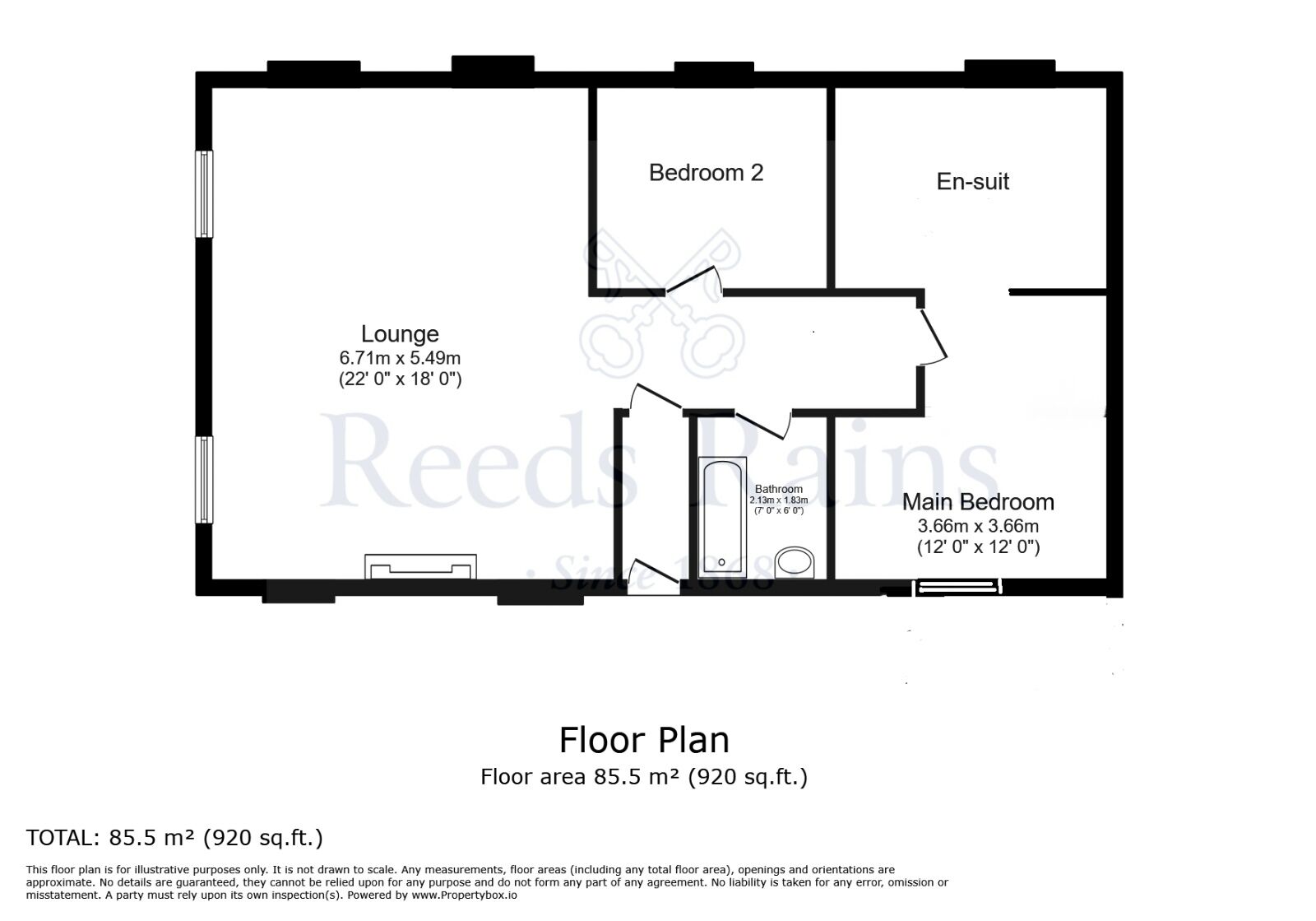 Floorplan of 2 bedroom Detached Property for sale, Cliffe Country Lodges Cliffe Common, Selby, North Yorkshire, YO8