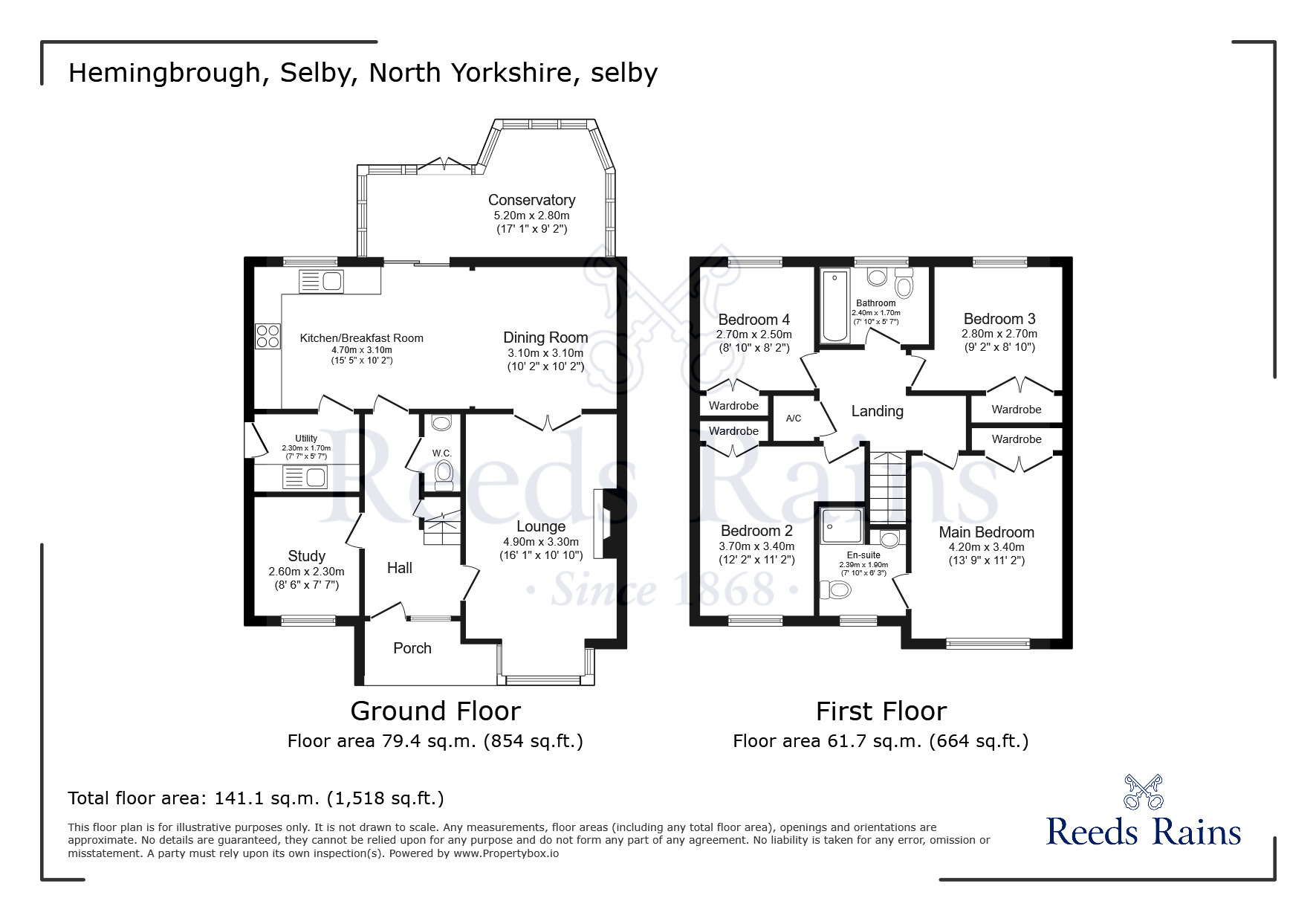 Floorplan of 4 bedroom Detached House for sale, Nursery Close, Hemingbrough, North Yorkshire, YO8