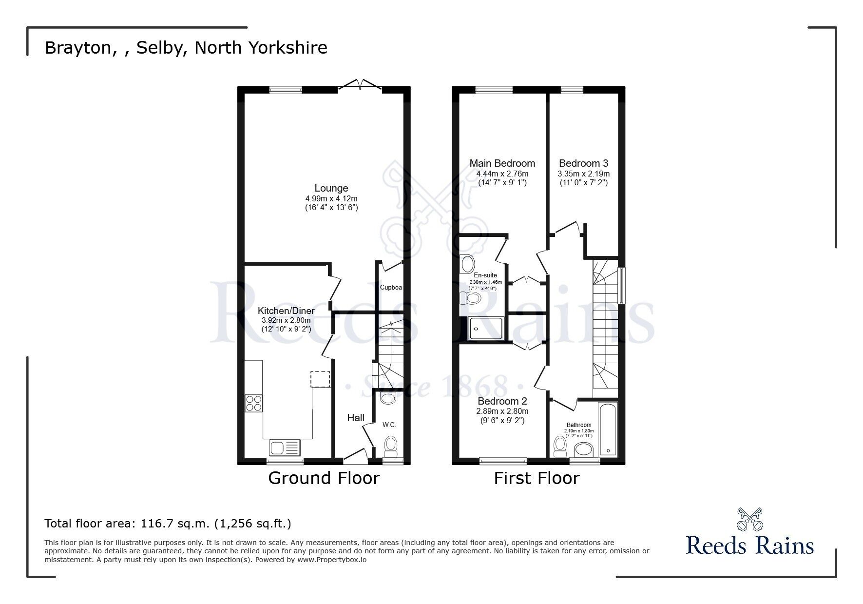 Floorplan of 3 bedroom Semi Detached House for sale, Peregrine Square, Brayton, North Yorkshire, YO8