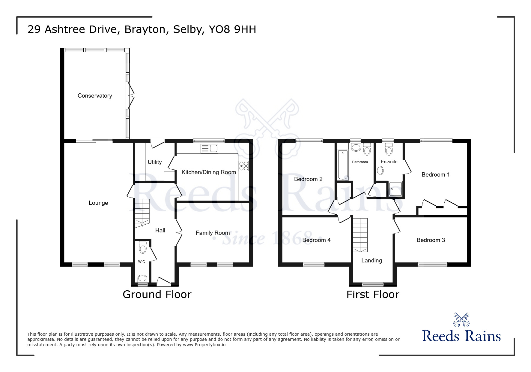 Floorplan of 4 bedroom Detached House for sale, Ashtree Drive, Brayton, North Yorkshire, YO8