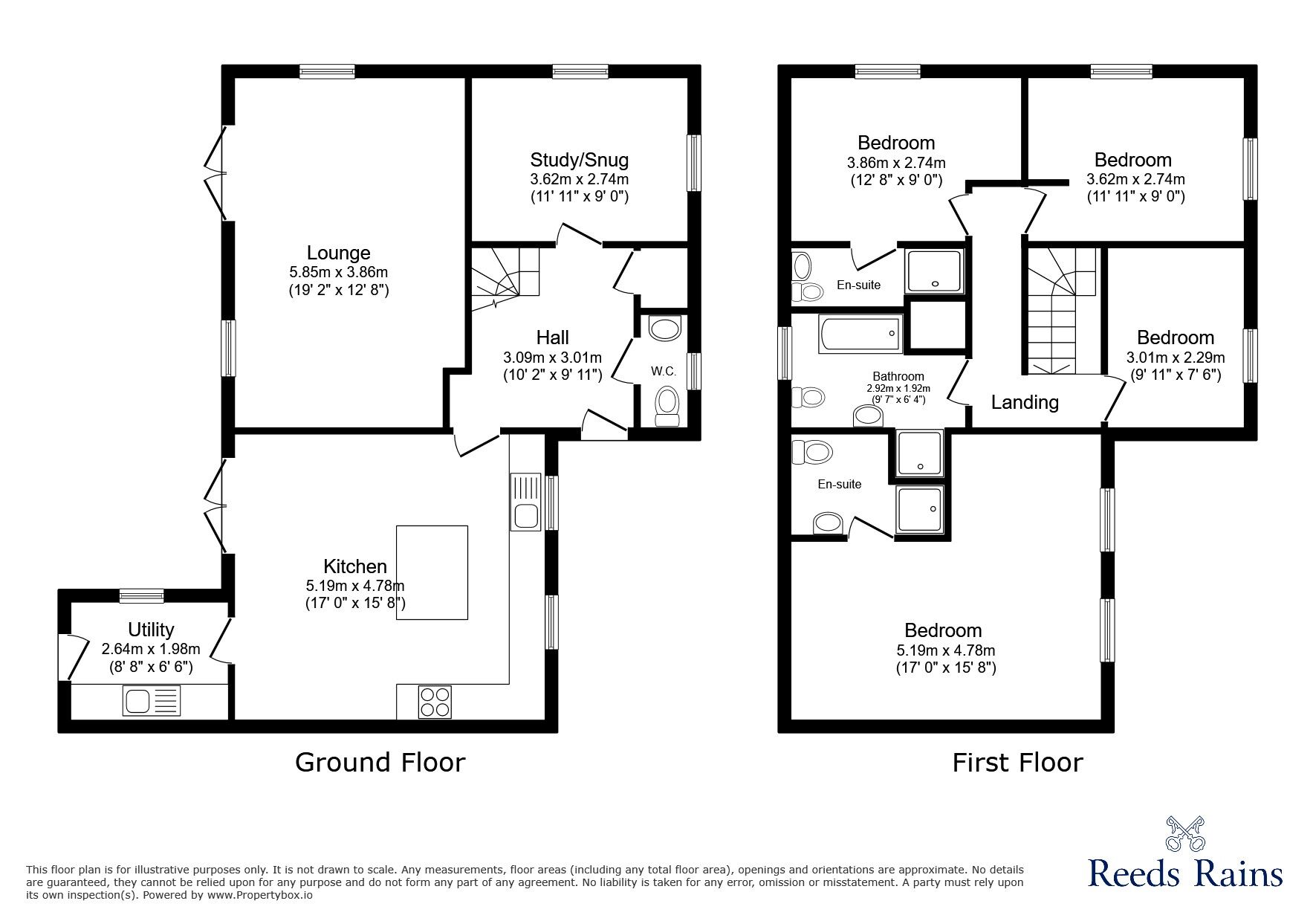 Floorplan of 4 bedroom Detached House for sale, York Road, Cliffe, North Yorkshire, YO8