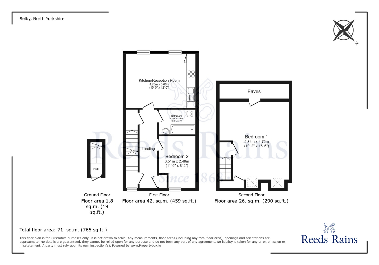 Floorplan of 2 bedroom Flat for sale, Powell Street, Selby, North Yorkshire, YO8