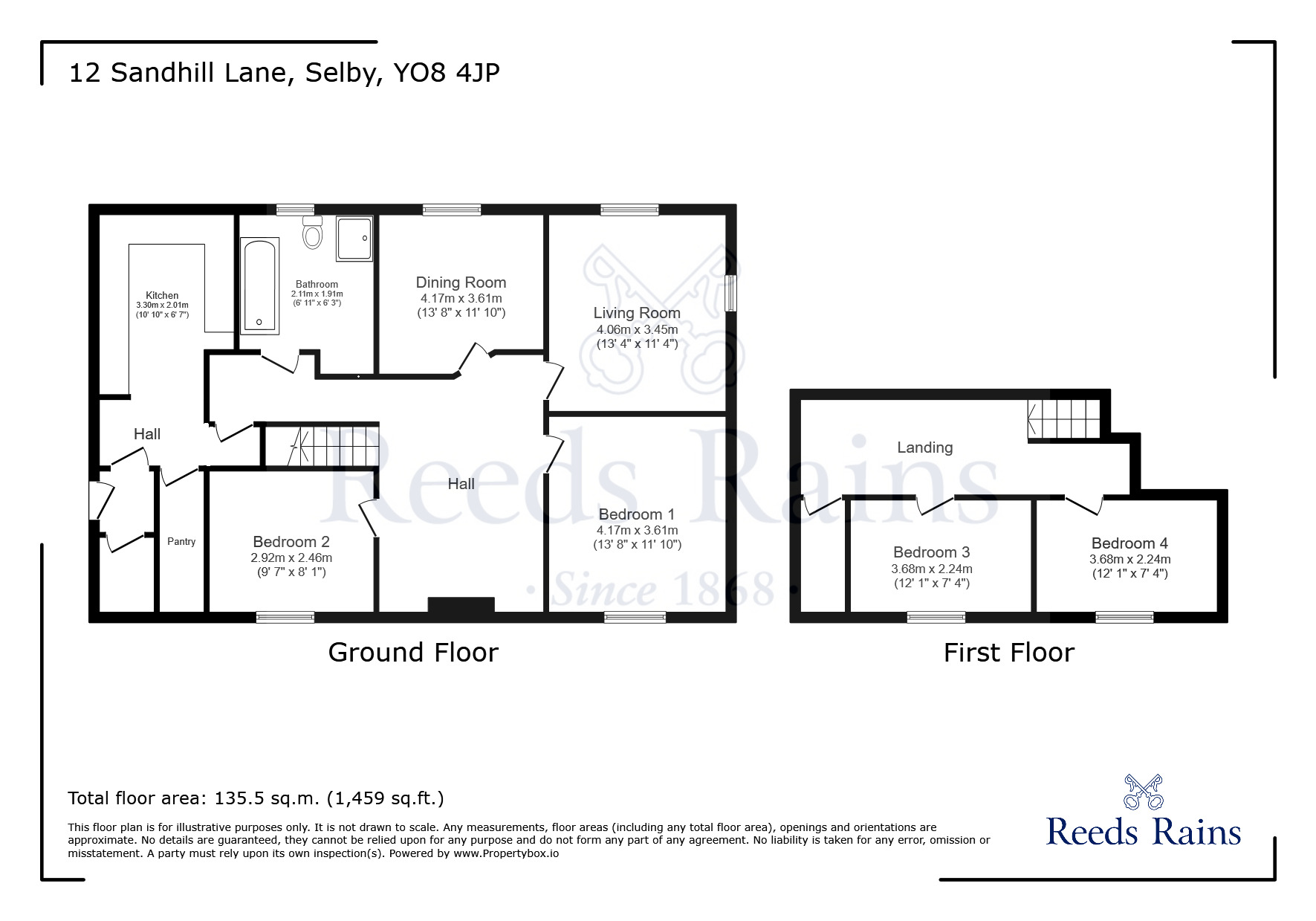 Floorplan of 4 bedroom Detached Bungalow for sale, Sandhill Lane, Selby, North Yorkshire, YO8